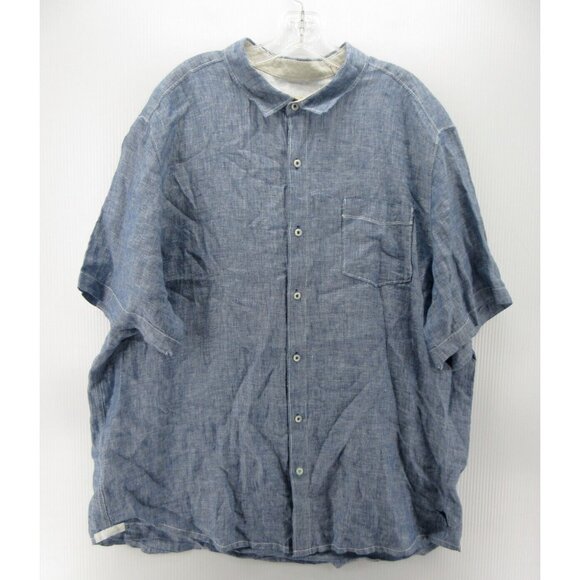 Tommy Bahama Shirt XXL Linen Hawaiian Button Up Camp Pocket Marlin Logo - Picture 1 of 10